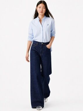 Levi's Ribcage Wide Leg High Rise Jeans 26x32 "Shaded View" Dark Wash NWT
